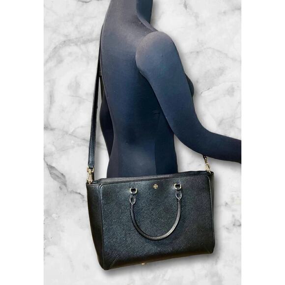 Tory Burch Saffiano Leather Emerson Medium Zip Tote Bag - Picture 9 of 14